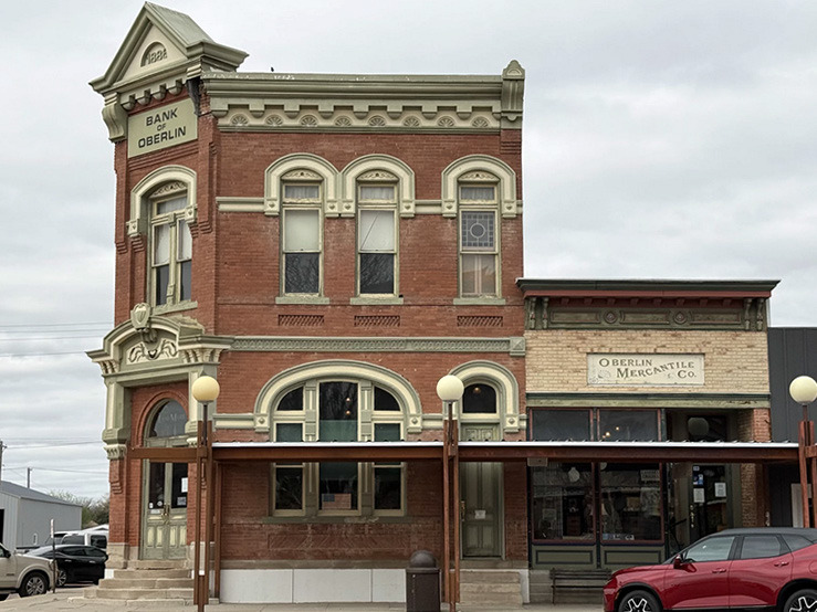 The Bank of Oberlin building is a historic town landmark that previously housed the Decatur County Courthouse and now serves as a bed and breakfast. Zach Boblitt/Kansas Public Radio / Kansas News Service