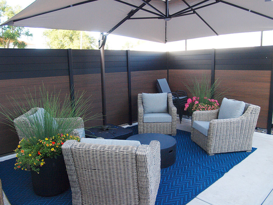 A view of the back patio.