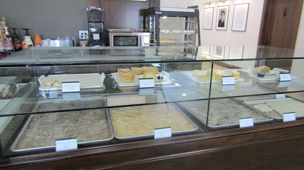 A display case filled with assorted baked goods and trays of toffee greeted customers at the opening of Tonja’s Toffee.