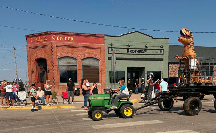 How often does one see a T-Rex in front of Brothers Cafe &amp; Cantina? On Wichita County Fair Parade days, of course! (All photos courtesy Susannah Louderbaugh)
