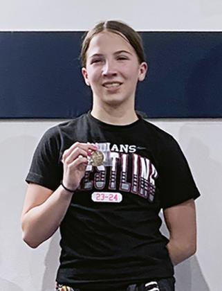 Jentri Porter, 105 pounds, 2nd place at Scott City Regionals tournament, February 10. Photo by Misty Gardner