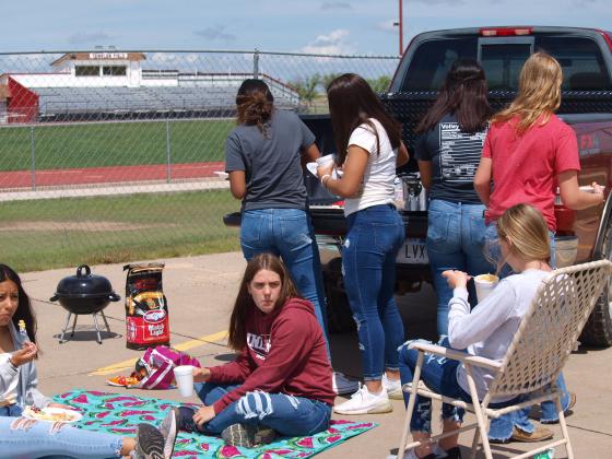 Students enjoying the bbq