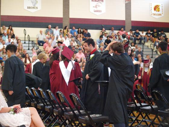 Seniors at end of graduation