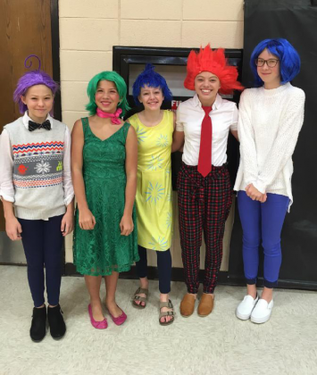 Junior high students ready for halloween