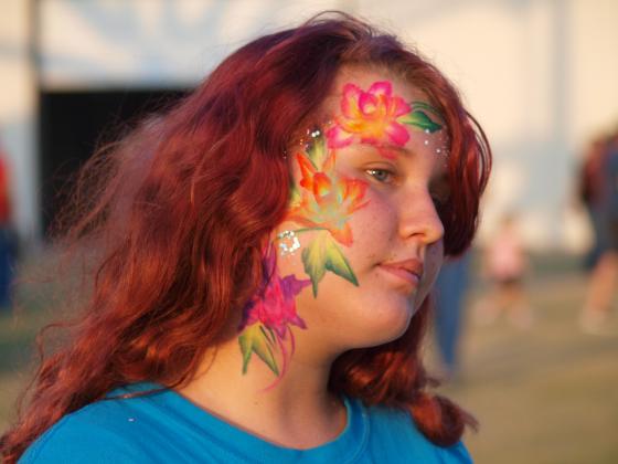 Face painting at the Wichita County Fair 2021