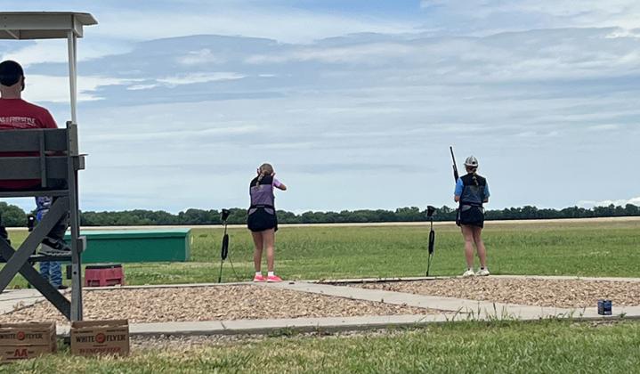 Marcy Baker and Maddie Ames participated in the State Clay Target League TRAP State Tournament on June 14.