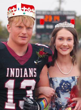 Tadyn West and Brielle Koehn were crowned 2024 Fall Homecoming King and Queen before the football game on Friday, October 11.Tadyn is the son of Stephanie and Heath West. Brielle Koehn is the daughter of Gloria and Craig Koehn.