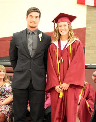 Above: WCHS Principal Brant Douglas and Class of 2024 Valedictorian Anna Simons.