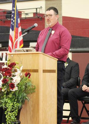 Below: Speaker Nate Brown presents his Message to the Class.