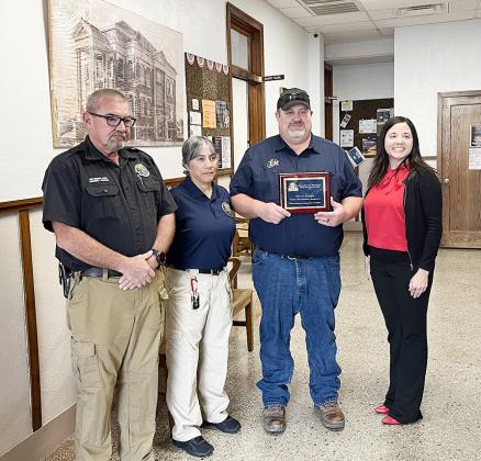 Above: The All-Emergency Management Team (L-R): Rex Beemer, Kansas Emergency Management Association Southwest Region Vice President; Cathy Hernandez, Southwest Region Emergency Management Coordinator; Steve Baum, Wichita County Emergency Manager and 2024 New Emergency Management Professional of the Year; Jillian Rodrigue, President of Kansas Emergency Management Association.