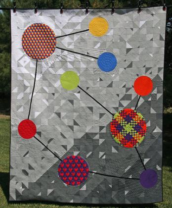 Krenzel's 3rd-place finishing quilt from a 2017 Moda contest. The quilt is on display at the home of the fabric company's owner.