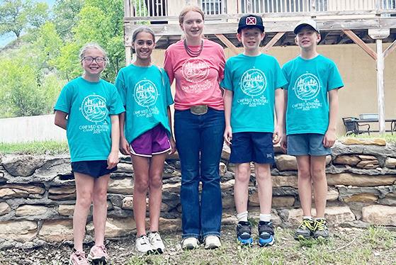Left: Lyvia Imler; Baylee Long; Faith Marcy, counselor; Reid Marcy; Forrest McKinney.