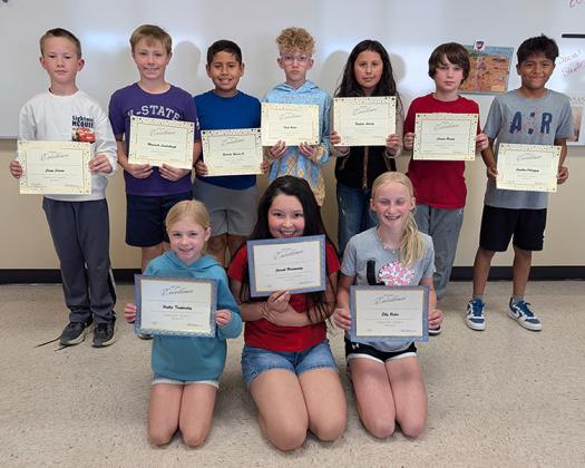 (Back Row) Honorable Mention in no particular order - Cauy Larson, Maverick Louderbaugh, Gerardo Garcia Jr., Nash Baker, Natalie Arrieta, Cordan Brimm, and Jonathan Sanchez-Valasquez. (Front Row) Respect Essay Winners: 1st Place, Hallie Tankersley; 2nd Place, Jairah Hernandez, 3rd Place, Elly Baker Photo courtesy Andrea Bauck