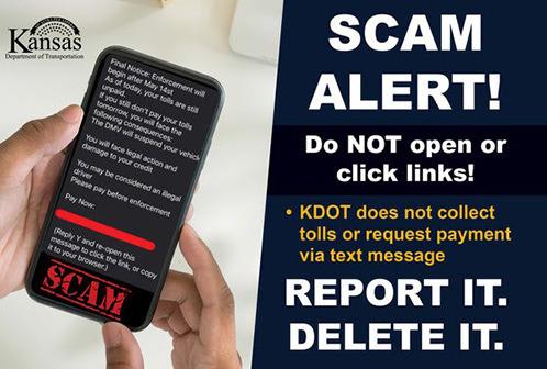KDOT renews warning about toll scam texts