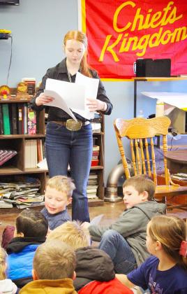 Below: Faith Marcy with Mrs. Tankersley's First Grade Class.