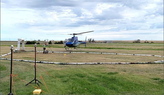 Airborne electromagnetic surveying will take place in west-central Kansas in mid-June into early July as part of a multi-agency effort to assess conditions in the Ogallala aquifer. The Kansas Geological Survey, based at the University of Kansas, is part of the project. Photo credit: Jim Butler, Kansas Geological Survey.