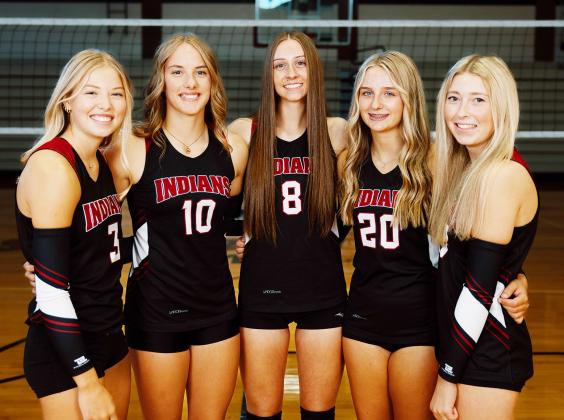 WCHS Lady Indians Volleyball Seniors: Breann Ricke, Kenzie Porter, Addison Simons, Marcy Baker, Kaylee Wilbur Photo courtesy Kelsie Tilton