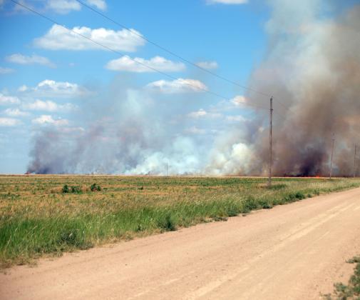 Leoti Volunteer Fire Department Battles Wheat Field Fire in South of County