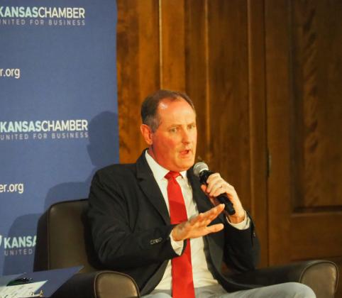 U.S. Rep. Tracey Mann, a Republican seeking reelection in the 1st District of Kansas, says he was increasingly optimistic Congress could pass a new five-year Farm Bill by the end of the year. (Tim Carpenter/Kansas Reflector)