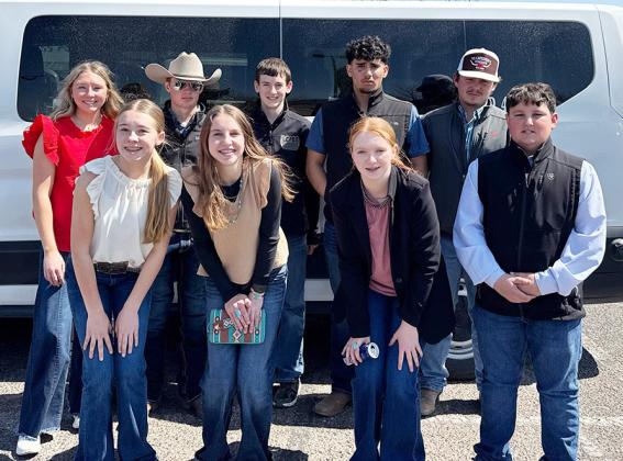 FFA DIVISION LIVESTOCK JUDGING MEMBERS: Back: Savanna Hanson, Colton Hanson, Zach Marcy, Ernesto Zermeno, Zim Clark. Front: Rylee Hanson, Cele Baker, Faith Marcy, Gage Kreutzer