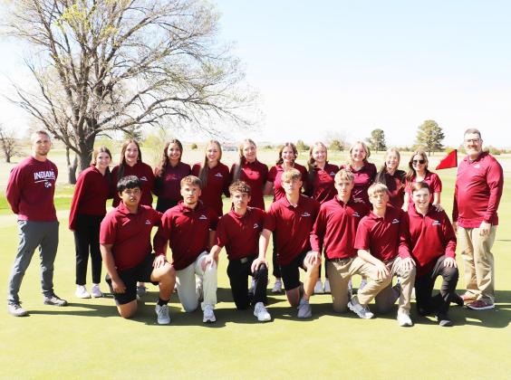 The Team: (Back Row L-R) Coach Wes Cooper, Kimberly Meyer, Cheyenne Rutherford, Sophia Wedel, Audrina Marcy, Hayden Horton, Katelyn Thurman, Brilee Seaton, Savanna Hanson, Kaylee Wilbur, Evy Thurman, Coach Nate Brown. (Front Row L-R) Gavaan Castillo, Dylan Luna, Tyson Peters, Colton Harbin, Chase Carpenter, Gannon West, Jaxton Fritzmeier