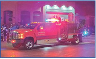 LVFD arrives with the Special Guest, Santa Claus. Santa lit the City's Christmas decorations.