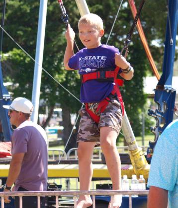 If the bouncy houses were too crowded, a harness more than sufficed.