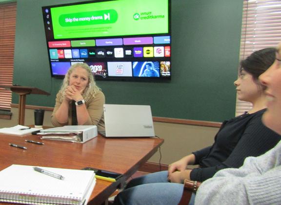 Wichita County Economic Development Executive Director Susannah Louderbaugh facilitates a meeting, Wednesday, September 23, at the C.A.R.E. Center.