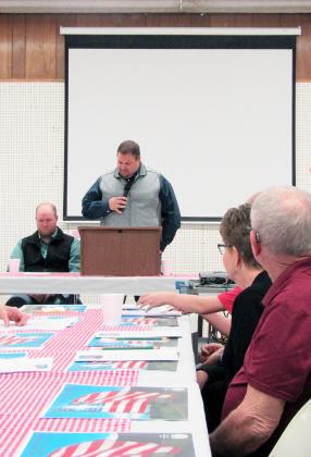 Wichita County Conservation District Chairman, Craig Berning, opens the 77th Annual Meeting of the District with introductions.