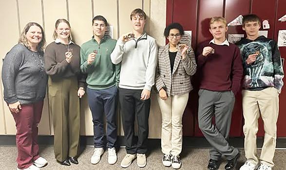 Below: The Team at Regionals: Coach Brown, Jacob Rempel, Sadie Berry, Nevaeh Ridder, Jose Magadan, Jax Berry, Malaky Colbary. Not pictured Delaney Biel. Photos courtesy CoachSara brown