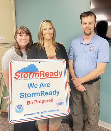 Left: WCHC CEO Teresa Clark,RN; Mindi Bremer, RN, EPM, SO; and Jesse Lundquist, NWSGoodland