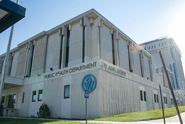 Outside the Unified Government Public Health Department of Wyandotte County in downtown Kansas City, Kansas. Bek Shackelford-Nwanganga/Kansas News Service