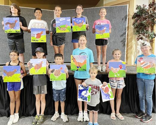 Left: Incoming 5th and 6th graders: Back row (L-R): Truett Kreutzer, Elian Reyes, Baylee Long, Brianna Michel-Lemus, and Brianna Bjurstrom. Front row (LR): Delmar Hernandez, Forrest McKinney, Nelson Cach-Amaro, Breckyn Norton, Miles Norton, Hadley Berry, and Camri Bjurstrom