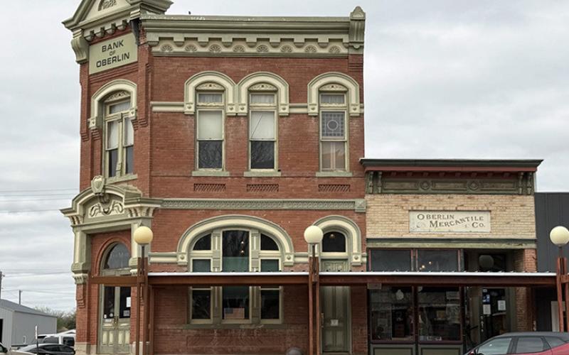 The Bank of Oberlin building is a historic town landmark that previously housed the Decatur County Courthouse and now serves as a bed and breakfast. Zach Boblitt/Kansas Public Radio / Kansas News Service