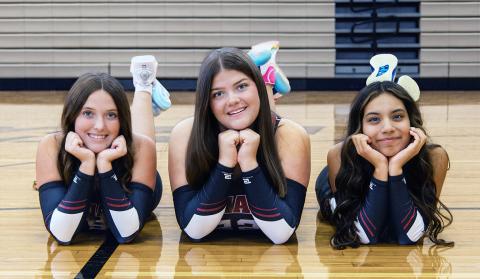 WCHS Volleyball Seniors (L-R): Jayah Case, Camryn Biermann, Allie Hernandez. Not pictured: Marisa Jimenez. Photo credit: Heather Ortiz.