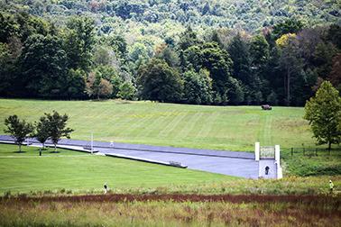 The crash of United Flight 93 is marked by a boulder at the Flight 93 National Memorial in Stonycreek Township in Somerset County, Pennsylvania, on Aug. 26, 2026. (Photo by Tim Lambert/Pennsylvania Capital-Star)