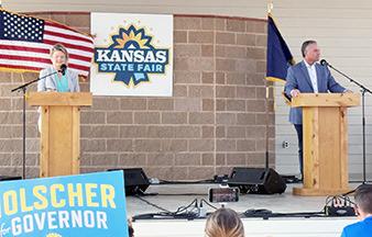 Masterson and Holscher meet at the Kansas State Fair. Zach Boblitt/Kansas News Service
