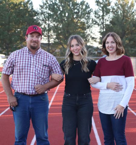 Senior Golfer Audrina Marcy with parents Steven and Brandy Marcy.