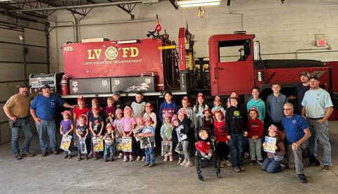 Area Homeschoolers Visit Leoti Volunteer Fire Department During Fire Prevention Week