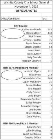 Official Results, 2025 City-School Election