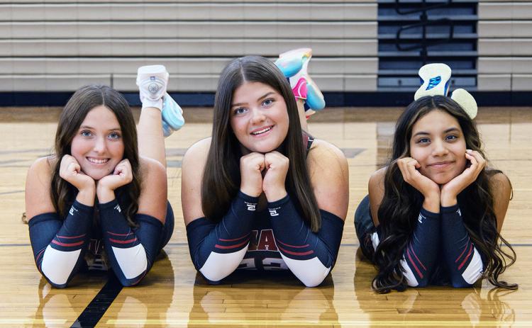 WCHS Volleyball Seniors (L-R): Jayah Case, Camryn Biermann, Allie Hernandez. Not pictured: Marisa Jimenez. Photo credit: Heather Ortiz.