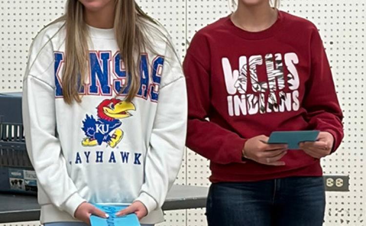 Jayhawkers graduating WCHS are Audrina Marcy and Taylor Beedy.