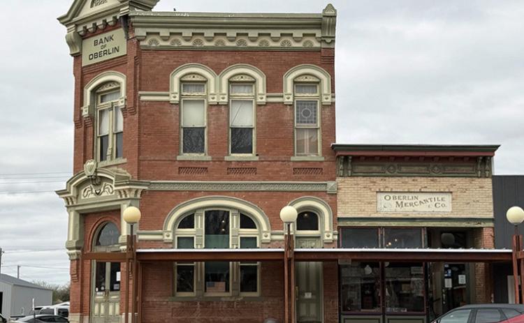 The Bank of Oberlin building is a historic town landmark that previously housed the Decatur County Courthouse and now serves as a bed and breakfast. Zach Boblitt/Kansas Public Radio / Kansas News Service