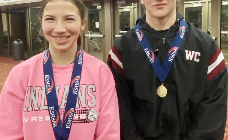 Jentri Porter, 105 pounds, placed 3rd at State. Wyatt Gardner, 150 pounds, was the State Runner-up.