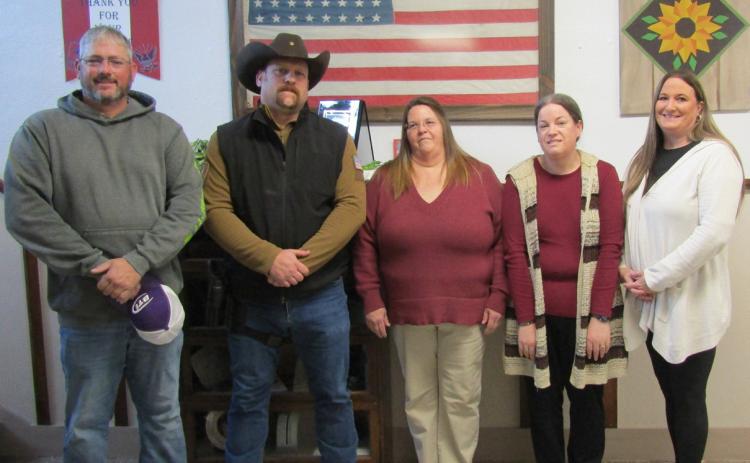 Above: Commissioner Carpenter, Sheriff Casper, County Clerk Kreutzer, Register of Deeds Leimkuhler, County Attorney Lewis. Not pictured: Magistrate Judge Korina Wedel, Commissioner Jason Wells