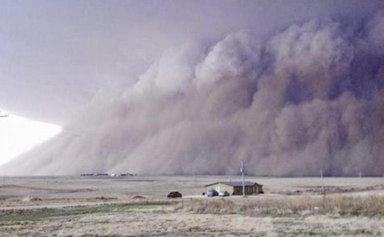 Above: An incredible shot of the December 15, 2021, derecho, posted on social media