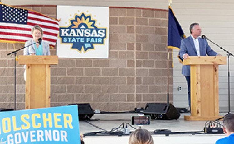 Masterson and Holscher meet at the Kansas State Fair. Zach Boblitt/Kansas News Service
