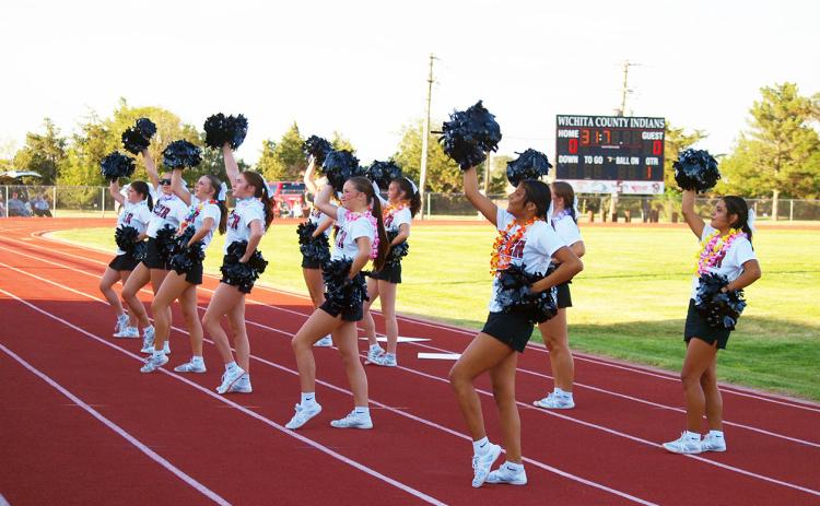 The WCHS Cheerleaders get the crowd in the spirit before the game starts. All football photos by Dave Breitkreutz, WCNS staff