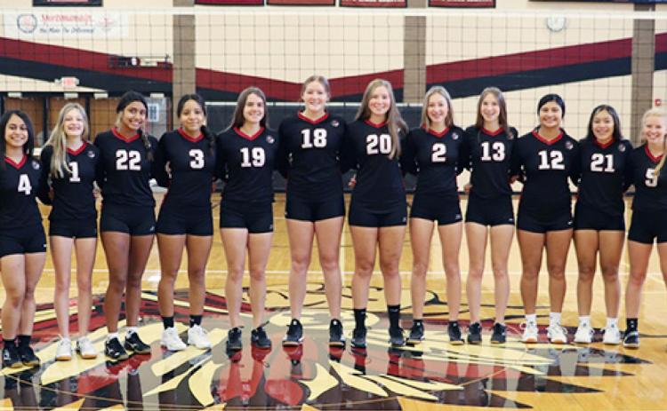 Below, the Sub-state team: #4 Michelle Gallegos, #1 Ashlynn Ricke, #22 Azalia Fuentes, #3 Jasive Hernandez, #19 Maddie Myers, #18 Sidney Biermann, #20 Amelia Koehn, #2 Megan Ricke, #13 Clara Koehn, #12 Vanesa Jimenez, #21 Erika Terriquez, #5 Elise Whalen. Coached by Sara Brown and Ashley Geyer.