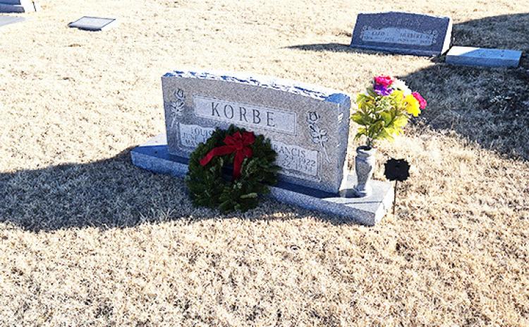 Above: Just two of the graves of Wichita Co. veterans decorated by The Wichita County Outdoorsmen this holiday season.
